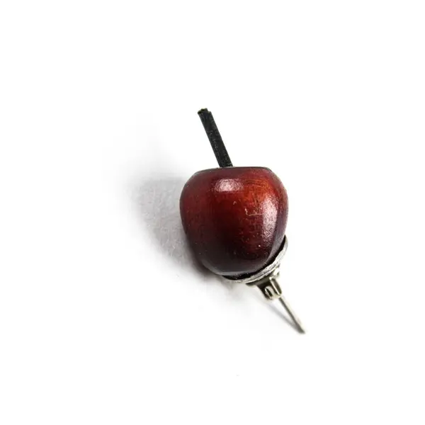 Handmade Wooden Red Apple Stud Earrings Pre-Owned Teacher Gift
