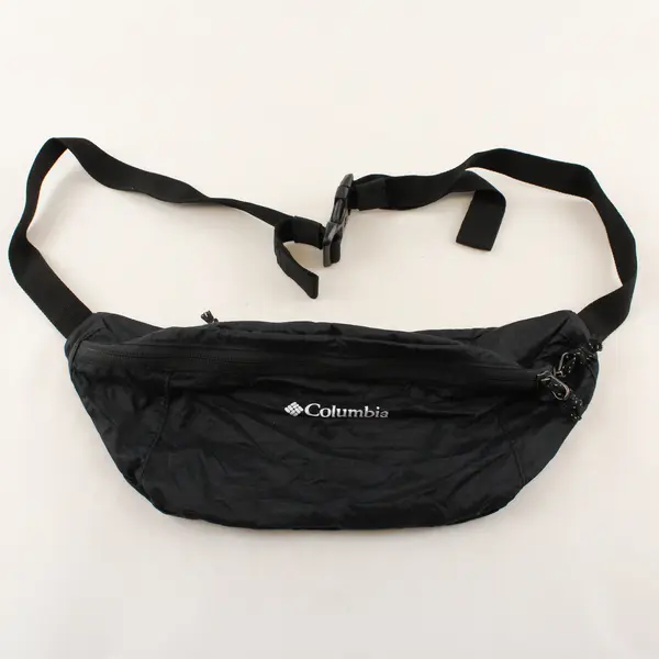 Columbia Solid Black Color Lightweight Packable Fanny/Hip Pack Zipper Closures