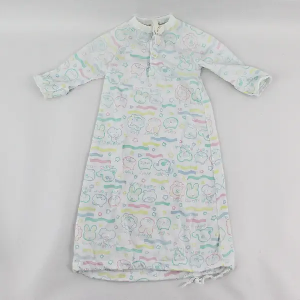 VTG Mother Goose by Oneita Pastel Animal-Themed Nightgown Newborn 0-16 lbs