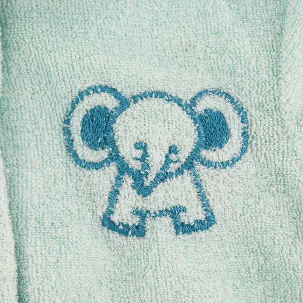 VTG Carter's Elephant Embroidered Blue Terrycloth Footed Pajamas Small 0-11 lbs