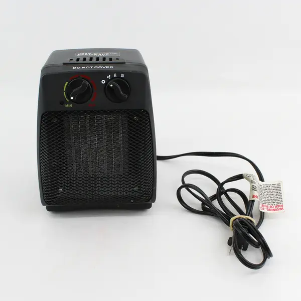 Heat-Wave Black 1500 Watts Fan Heater Model NSB-150 (EB38004) (Tested/Works)