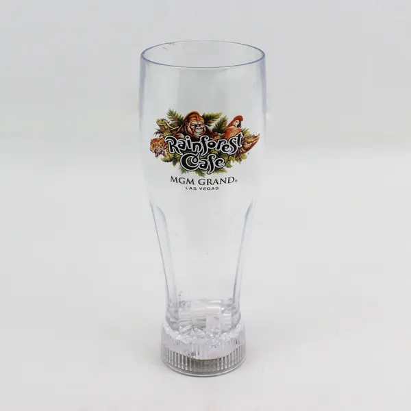 Rainforest Cafe Plastic Cup Light Up Colorful Flashing Base 20 Oz (Tested/Works)