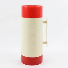Aladdin HY-LO 1Qt Wide Mouth Coffee Thermos Bottle WM1060P Red/Beige