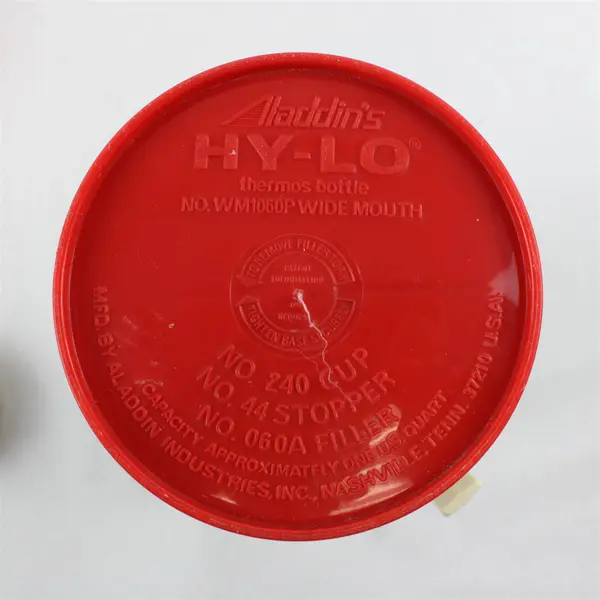 Aladdin HY-LO 1Qt Wide Mouth Coffee Thermos Bottle WM1060P Red/Beige