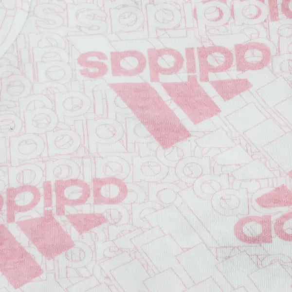Adidas Pink and White Logo Print One-Piece Baby Girls' Size 3 Months