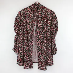 Notations Red Gray Black & White Open-Front Cardigan Women's XL