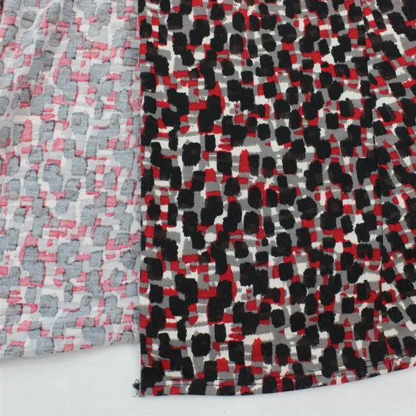 Notations Red Gray Black & White Open-Front Cardigan Women's XL