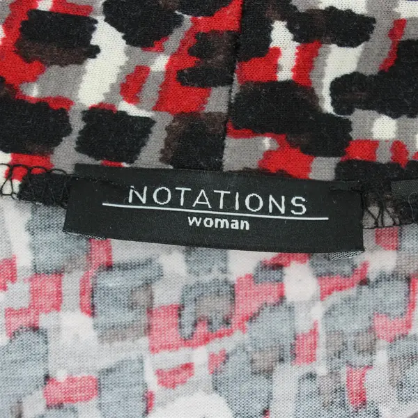 Notations Red Gray Black & White Open-Front Cardigan Women's XL