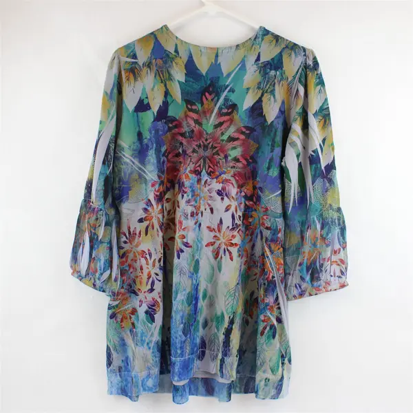 NWT One World Live And Let Live Multicolor Boho Top Women's XL