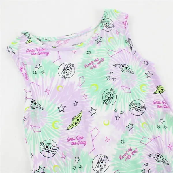 Star Wars Baby Yoda Grogu Print Drop-Waist Dress Girls' Medium 7/8