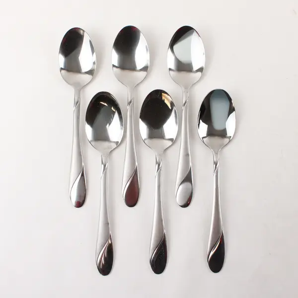 Lot of 6 Stainless Tablespoons in the Pattern Swirl Sand by Cambridge
