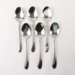 Lot of 6 Stainless Tablespoons in the Pattern Swirl Sand by Cambridge