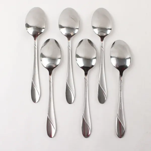 Lot of 6 Stainless Tablespoons in the Pattern Swirl Sand by Cambridge