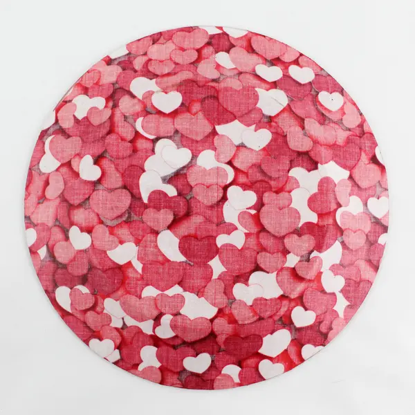 10.5 Inch Red And Glittery White Heart Pattern Valentines Day Plate