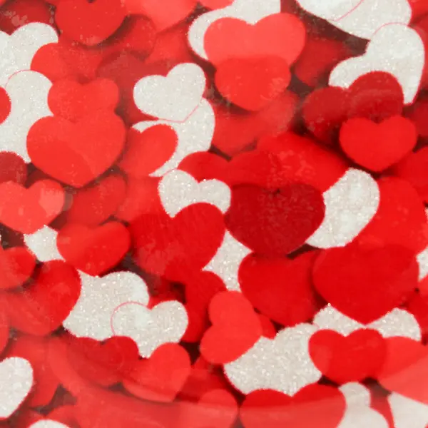 10.5 Inch Red And Glittery White Heart Pattern Valentines Day Plate