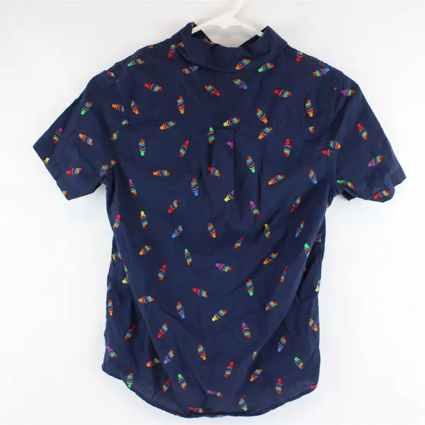 Target Pride Ice Cream Cone Print Short-Sleeved Button-Up Youth Medium 8/10