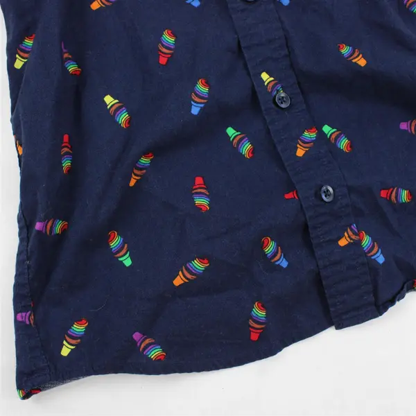 Target Pride Ice Cream Cone Print Short-Sleeved Button-Up Youth Medium 8/10