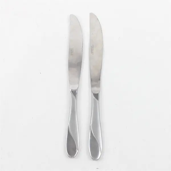 Lot of 2 Home Swirl Sand Stainless Dinner Knives Made in China