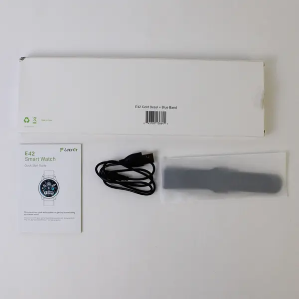 Letsfit E42 Smart Watch Tracker Fitness Gold Bezel + Blue Band (Tested/Works)