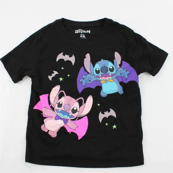 Disney Stitch and Angel Halloween Graphic T-Shirt Girls' Medium 8