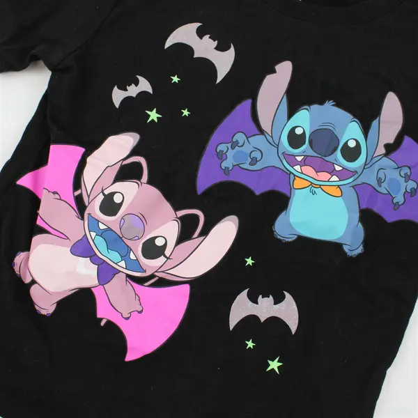Disney Stitch and Angel Halloween Graphic T-Shirt Girls' Medium 8