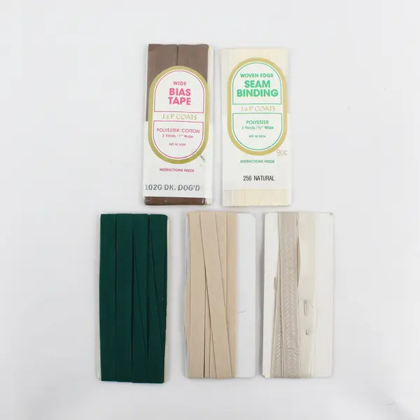 Lot of 6 Vintage Cards of Bias Tape & Seam Binding, 3 New in Package