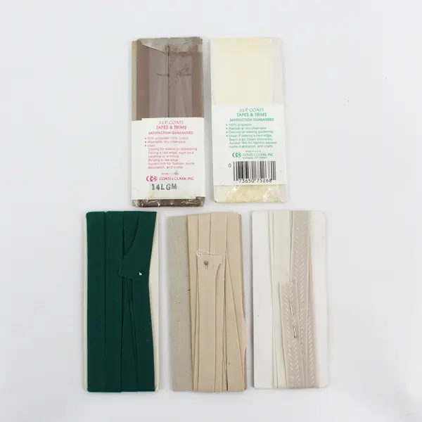 Lot of 6 Vintage Cards of Bias Tape & Seam Binding, 3 New in Package