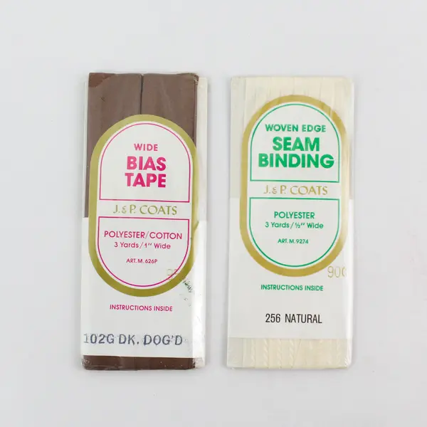 Lot of 6 Vintage Cards of Bias Tape & Seam Binding, 3 New in Package