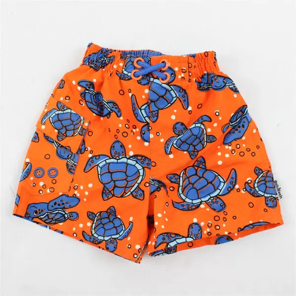 OshKosh B'gosh Orange and Blue Sea Turtle Pattern Swim Shorts Baby Boys' 12 Mo
