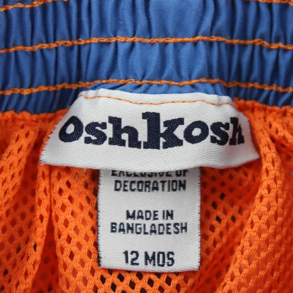 OshKosh B'gosh Orange and Blue Sea Turtle Pattern Swim Shorts Baby Boys' 12 Mo