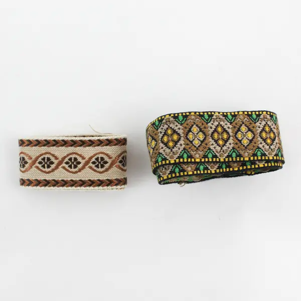 Lot of 5 bundles of Vintage Jacquard Woven Ribbon