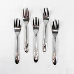Five Stainless Swirl Sand Salad Forks by Cambridge Made in China
