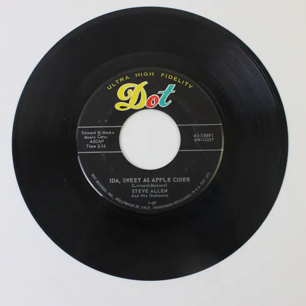 Steve Allen St Louis Blues/Ida, Sweet as Apple Cider 7" Vinyl Record