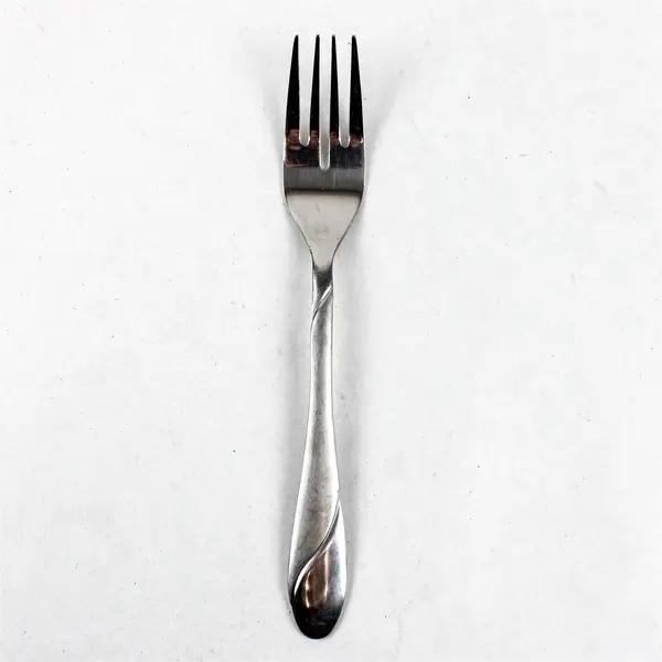 Six Stainless Swirl Sand Salad Forks by Cambridge. Made in China.