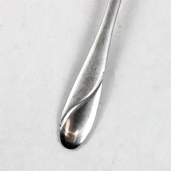 Six Stainless Swirl Sand Salad Forks by Cambridge. Made in China.