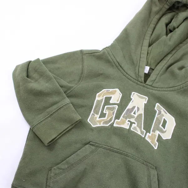 GAP Olive Green Camo Print Logo Hoodie Kids' Size 4 Yrs