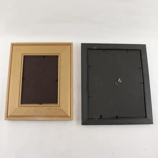 Lot of 2 Vintage Picture Frames 6.75x4.5 Gold & Dark Beaded Mat