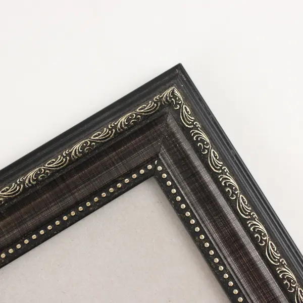 Lot of 2 Vintage Picture Frames 6.75x4.5 Gold & Dark Beaded Mat