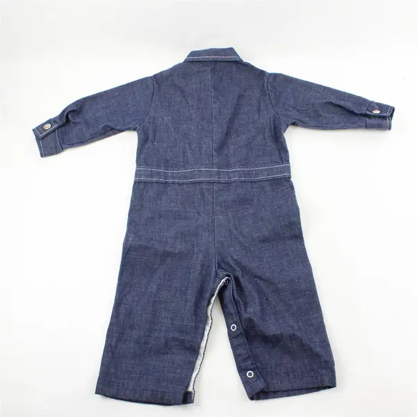 Vintage Health-Tex Race Starter Baby's Denim Coveralls 24 Months