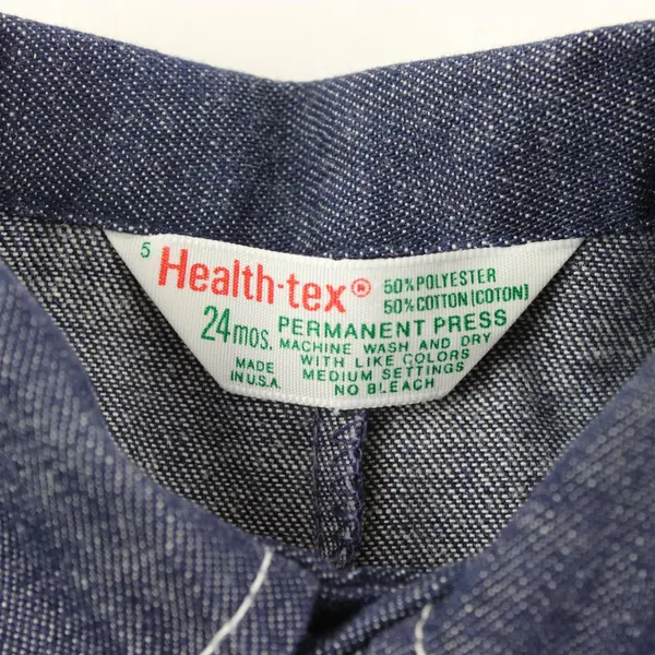 Vintage Health-Tex Race Starter Baby's Denim Coveralls 24 Months