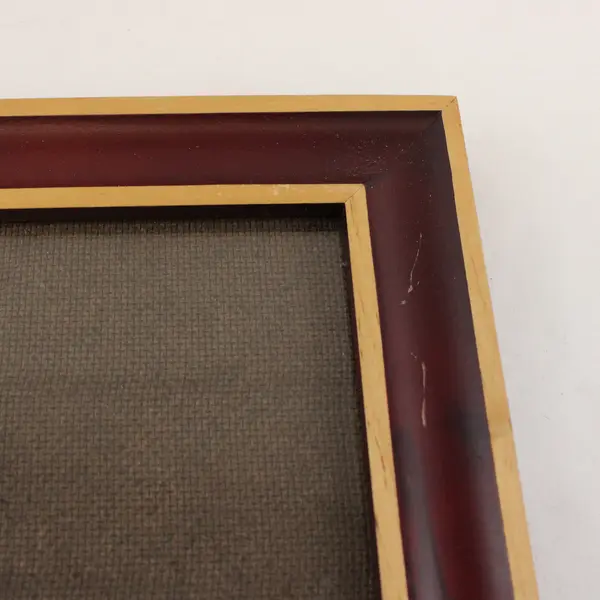 Vintage Mahogany Wood Picture Frame w/ Gold Trim 8x10