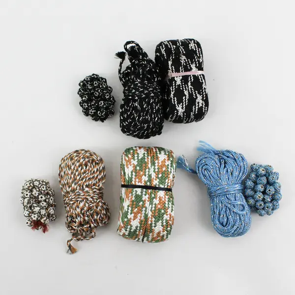 Lot of 3 Pairs of Metallic Cord/Thread &  bundles Matching Beads  - Assd. Colors