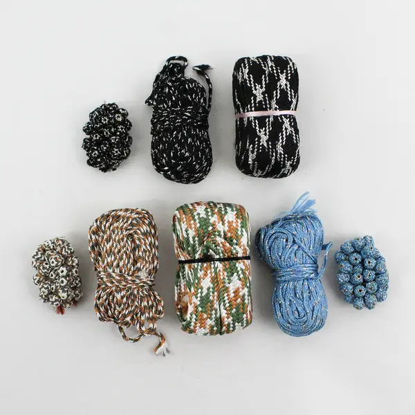Lot of 3 Pairs of Metallic Cord/Thread &  bundles Matching Beads  - Assd. Colors