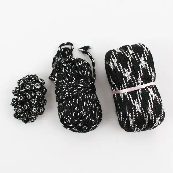 Lot of 3 Pairs of Metallic Cord/Thread &  bundles Matching Beads  - Assd. Colors