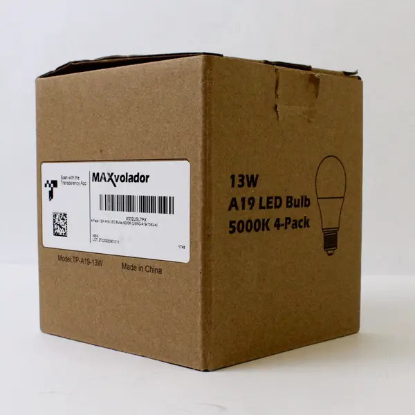 Set Of 4 MAXvolador 13W A19 LED Light Bulbs 5000K Model TP-A19-13W