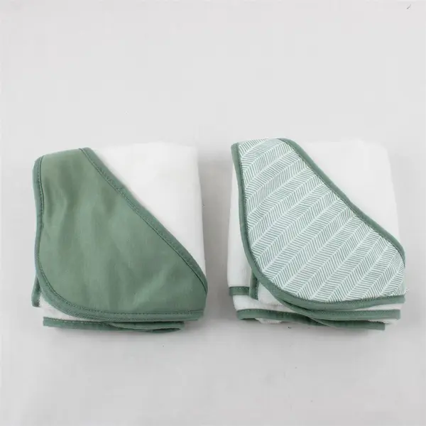 Lot of 2 Tahari White and Green Swaddling Blanket