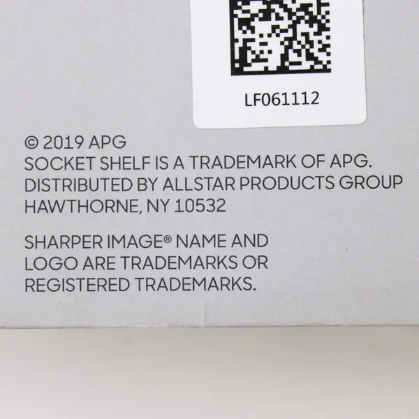 Sharper Image Brand White Socket Shelf 6 Outlets & 2 USB Ports Model 00609