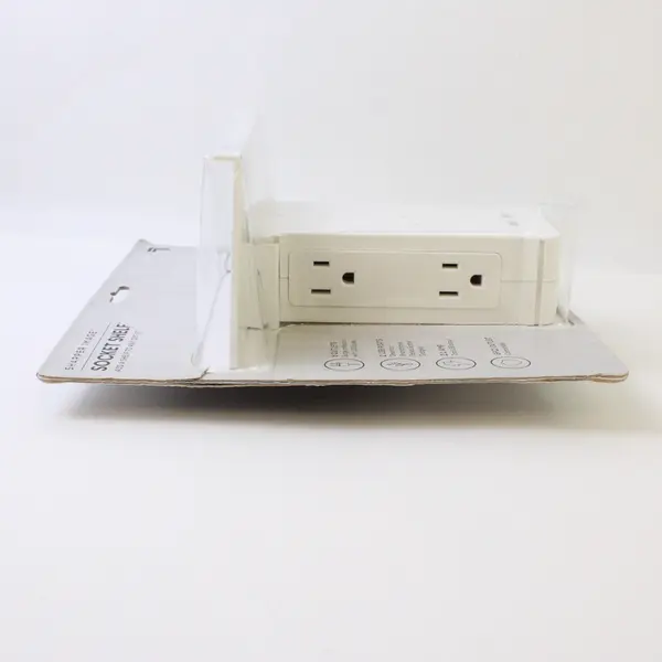 Sharper Image Brand White Socket Shelf 6 Outlets & 2 USB Ports Model 00609