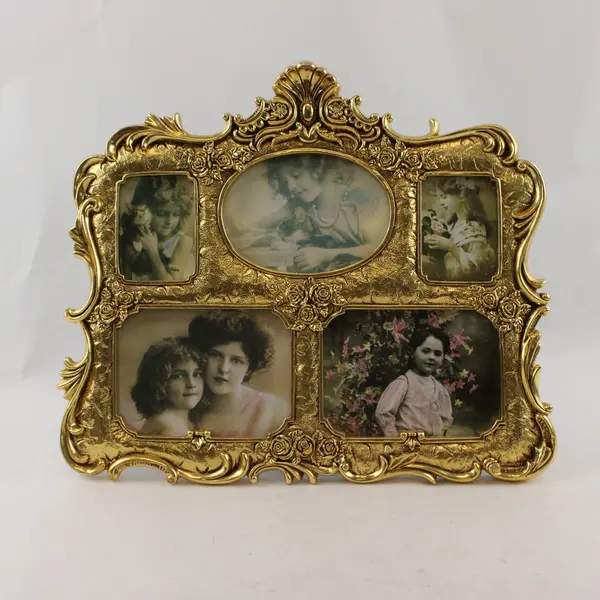 Vintage-Style Baroque Gold-Tone Rose Picture Frame 11x13 New