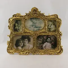 Vintage-Style Baroque Gold-Tone Rose Picture Frame 11x13 New